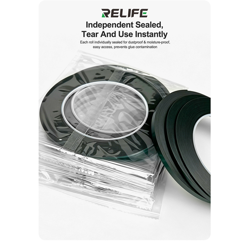 RELIFE HX1 2MM 10M Green Cushion Sealing Double-sided Tape (5roll/Box)