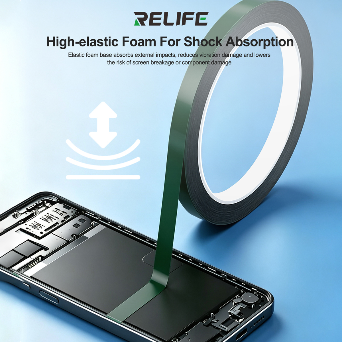RELIFE HX1 5MM 10M Green Cushion Sealing Double-sided Tape (5roll/Box)