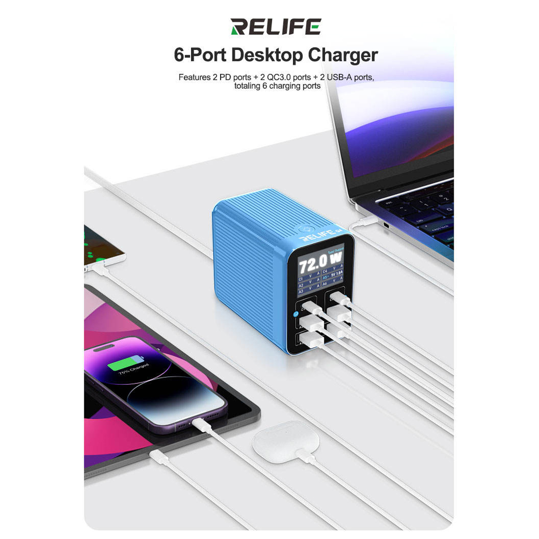 RELIFE Q4 Blue smart multi-port charger
