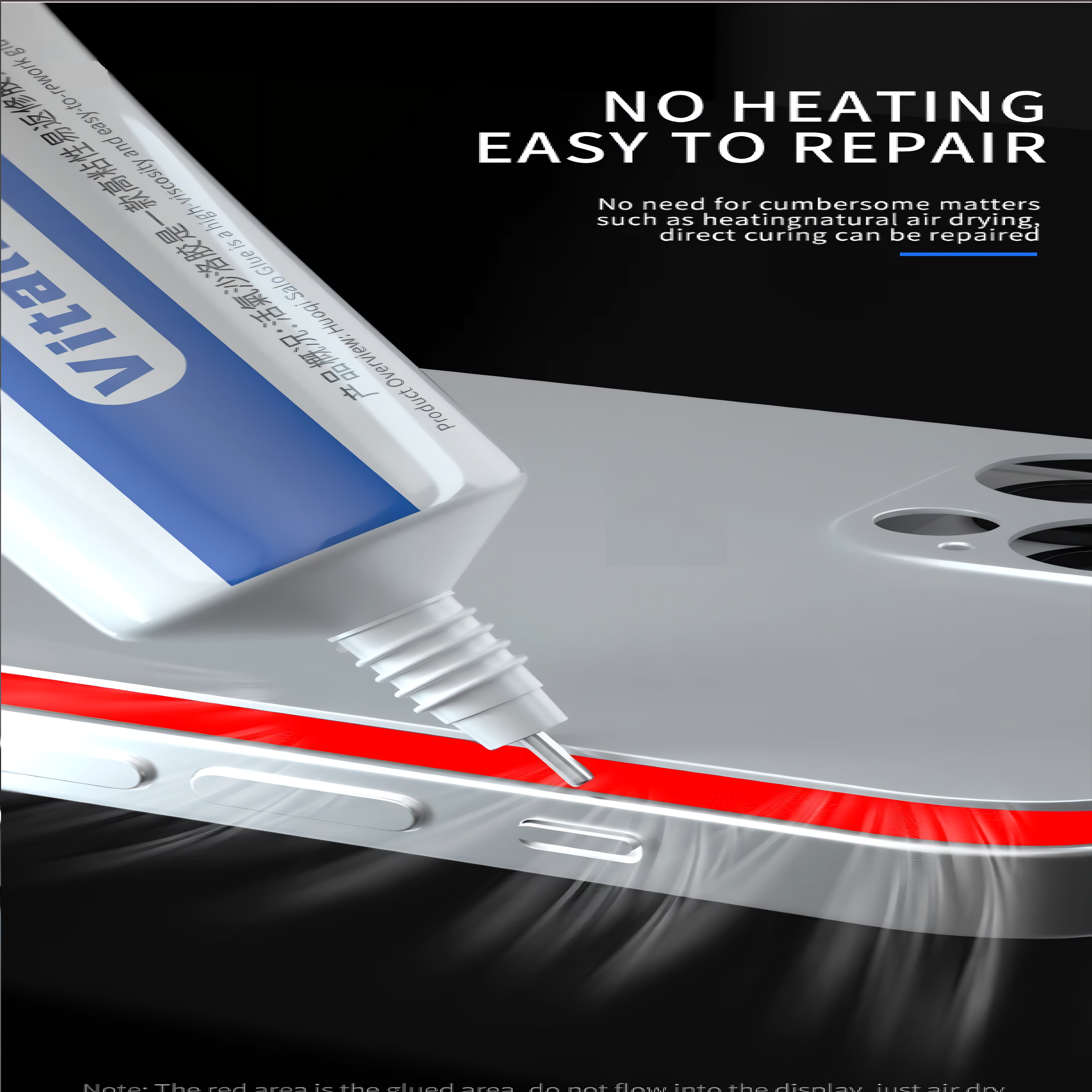 MaAnt 6002 Black Vitality Salo Gum (50ml) For Iphone Ipad Samsung Phone Back Cover LCD Touch Screen Glue