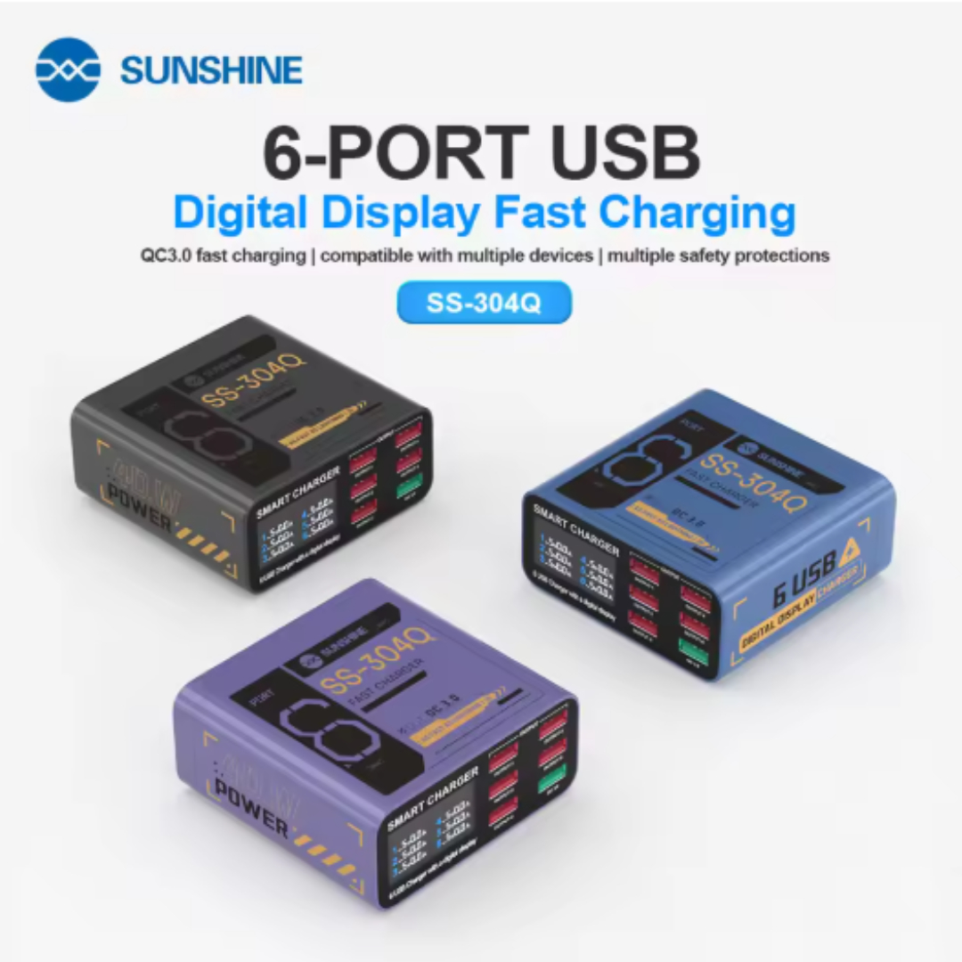 Sunshine SS-304Q Blue 6 Port Usb Charger