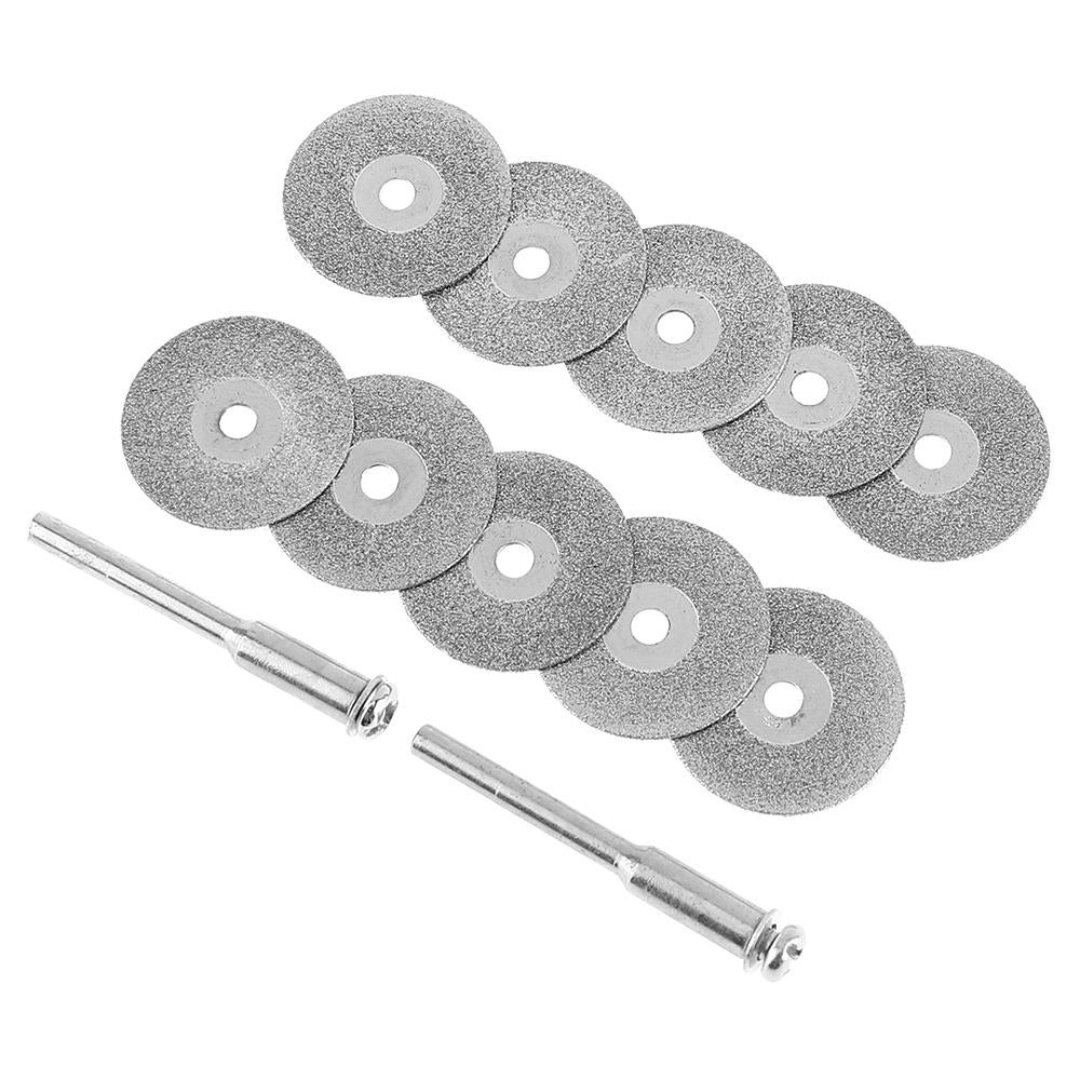 10pcs Diamond Cutting Blade 20mm With 2pcs 3mm Diameter  Fixed Rod 