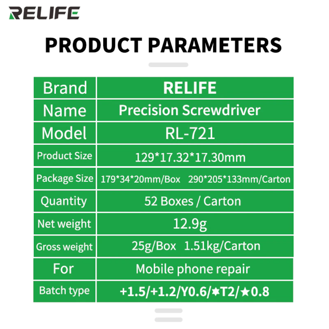 RELIFE RL-721 +1.5 SCREW DRIVER 12