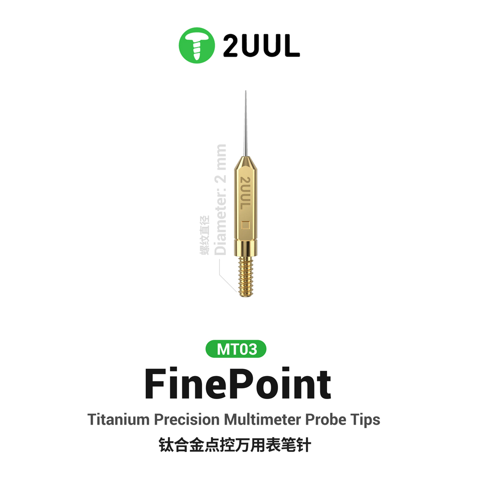2UUL MT03 FinePoint Titanium Precision Multimeter Probe Tip