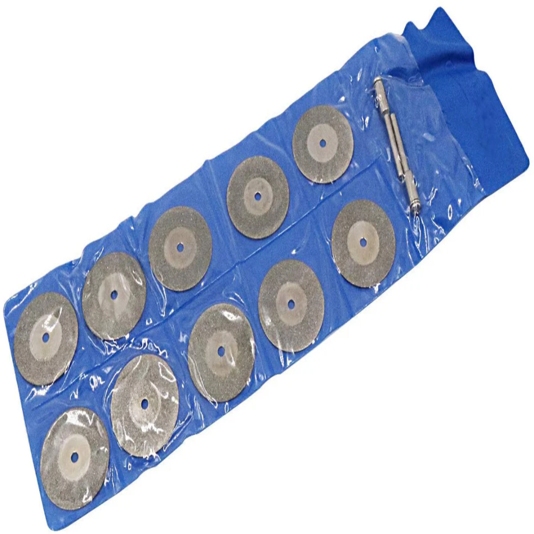 10pcs Diamond Cutting Blade 20mm With 2pcs 3mm Diameter Fixed Rod