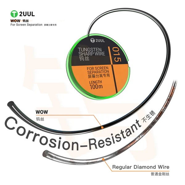 2UUL WS-028 0.028*100M Tungsten Sharp Wire for Screen Separation 5 pcs pack