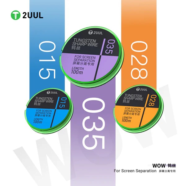 2UUL WS-035 0.035*100M Tungsten Sharp Wire for Screen Separation 5 pcs pack