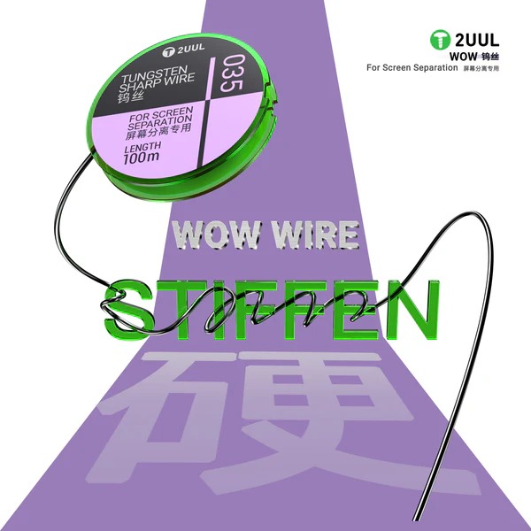 2UUL WS-035 0.035*100M Tungsten Sharp Wire for Screen Separation 5 pcs pack