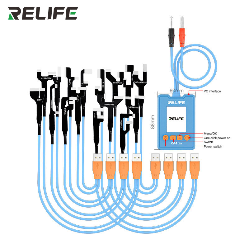 Relife XA4 Pro One-Touch HD Display Power Cable with USB / Type-C Dual Interface for iPhone 8G-16PM