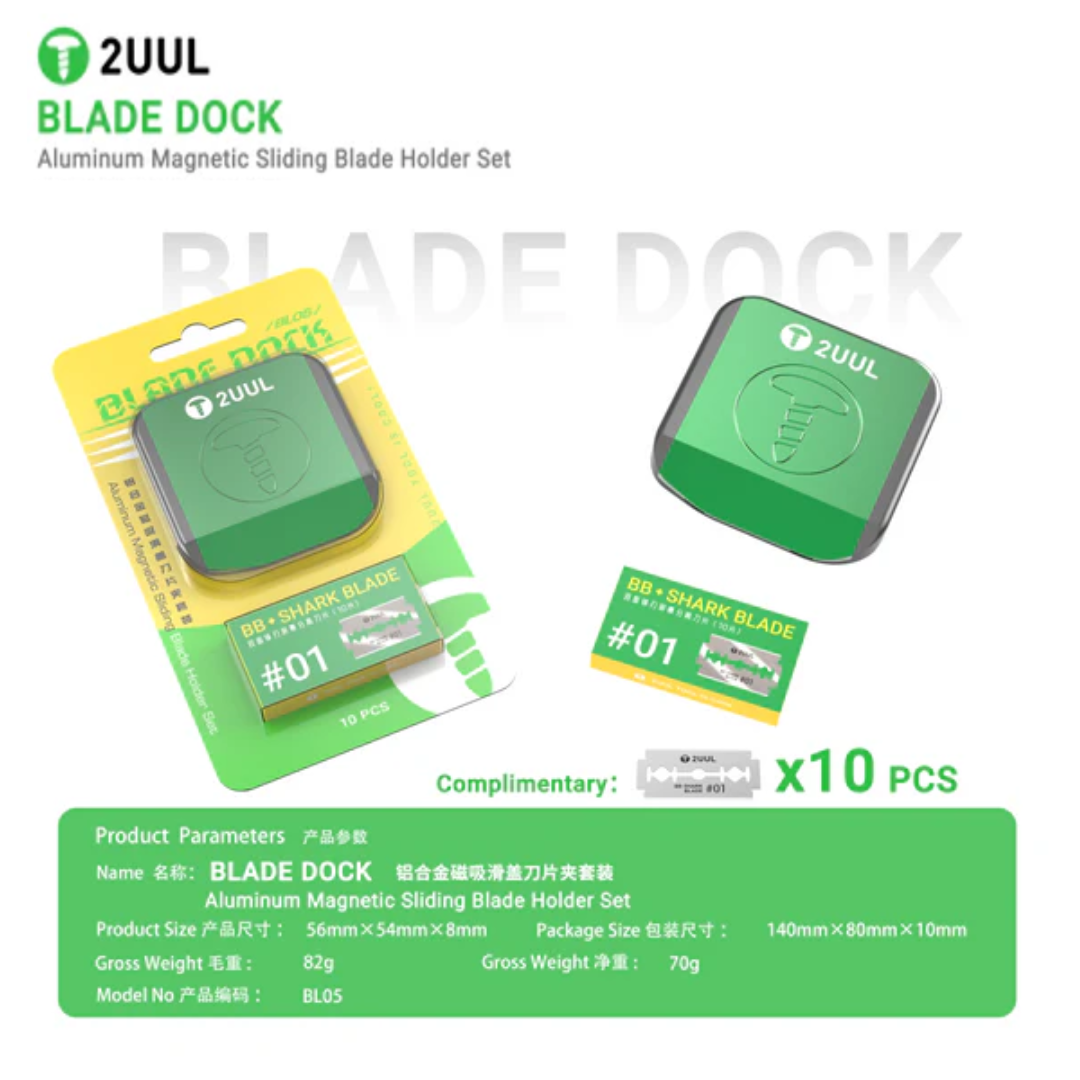 2UUL BL05 BLADE DOCK ALUMINUM MAGNETIC SLIDING BLADE HOLDER SET