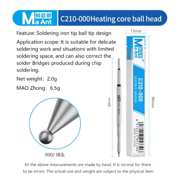Maant C210-000 Round-Head Soldering Iron Head