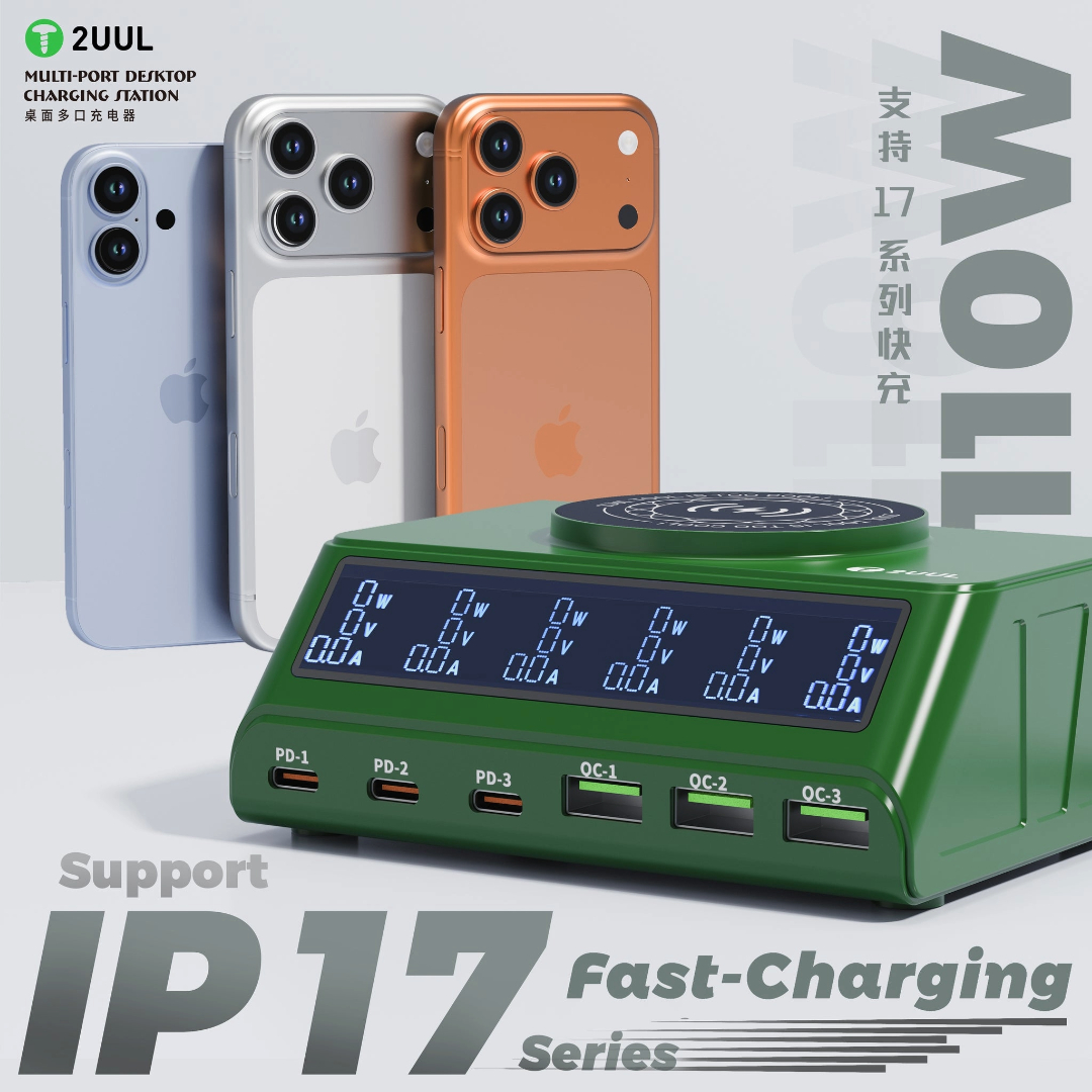 2uul PC11 110W Multi-Port PD And QC Desktop Charging Station with 15W Wireless Charging System