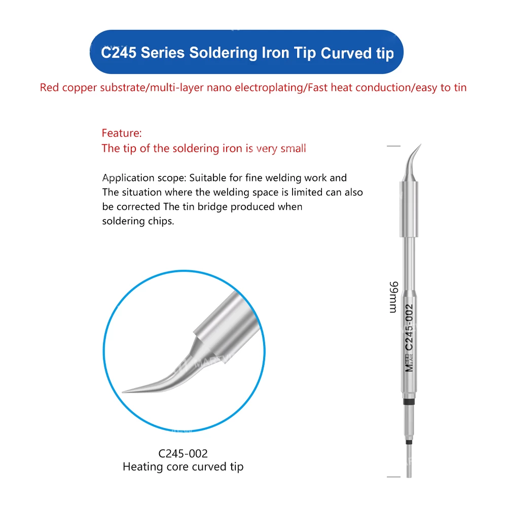 MaAnt C245-002 curved soldering iron tip