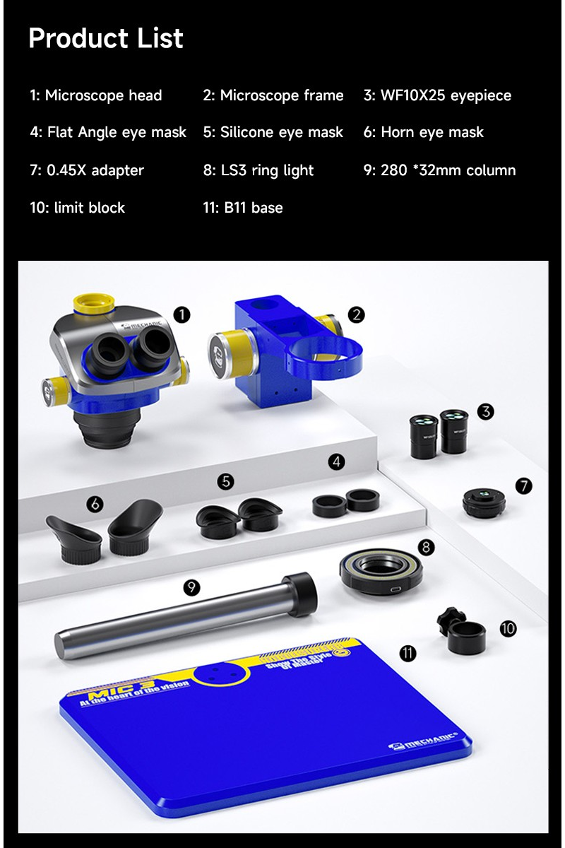 Mechanic Mic2-B11 Microscope With 0.5x Lens