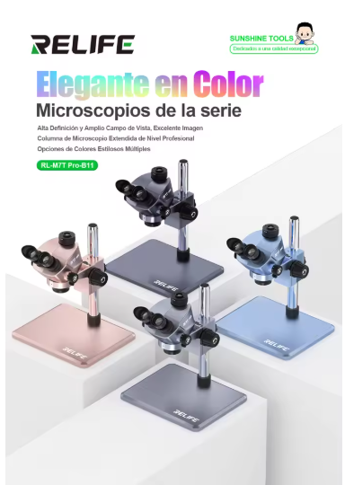 Relife RL-M7T Pro-B11 (0.5X) with 144 Led light (Space Grey) 7X-50X Continuous Zoom Trinocular HD Stereo Microscope