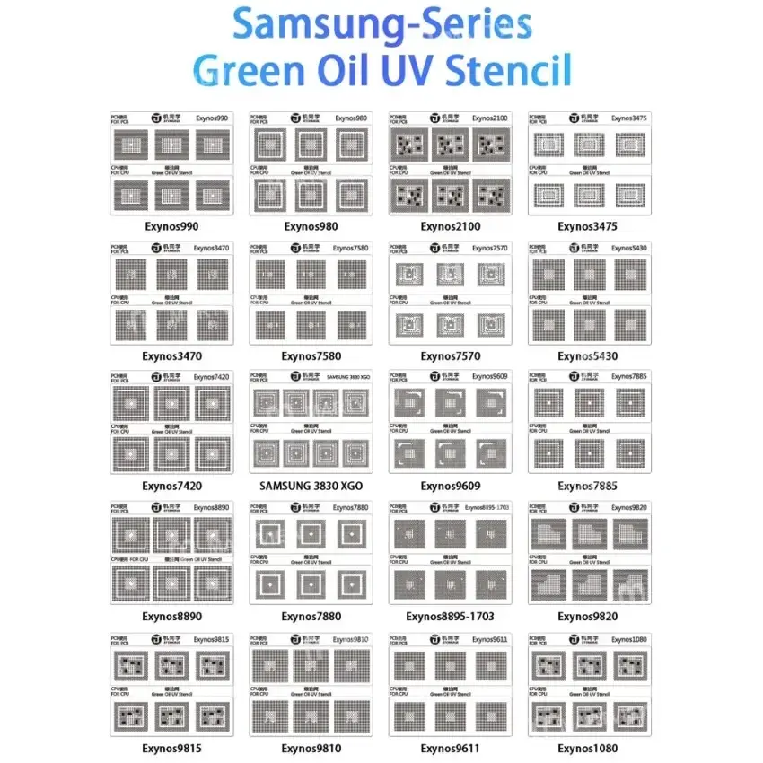 Jtx Green Oil Uv Stencil GS-01 Samsung Series 7 Models