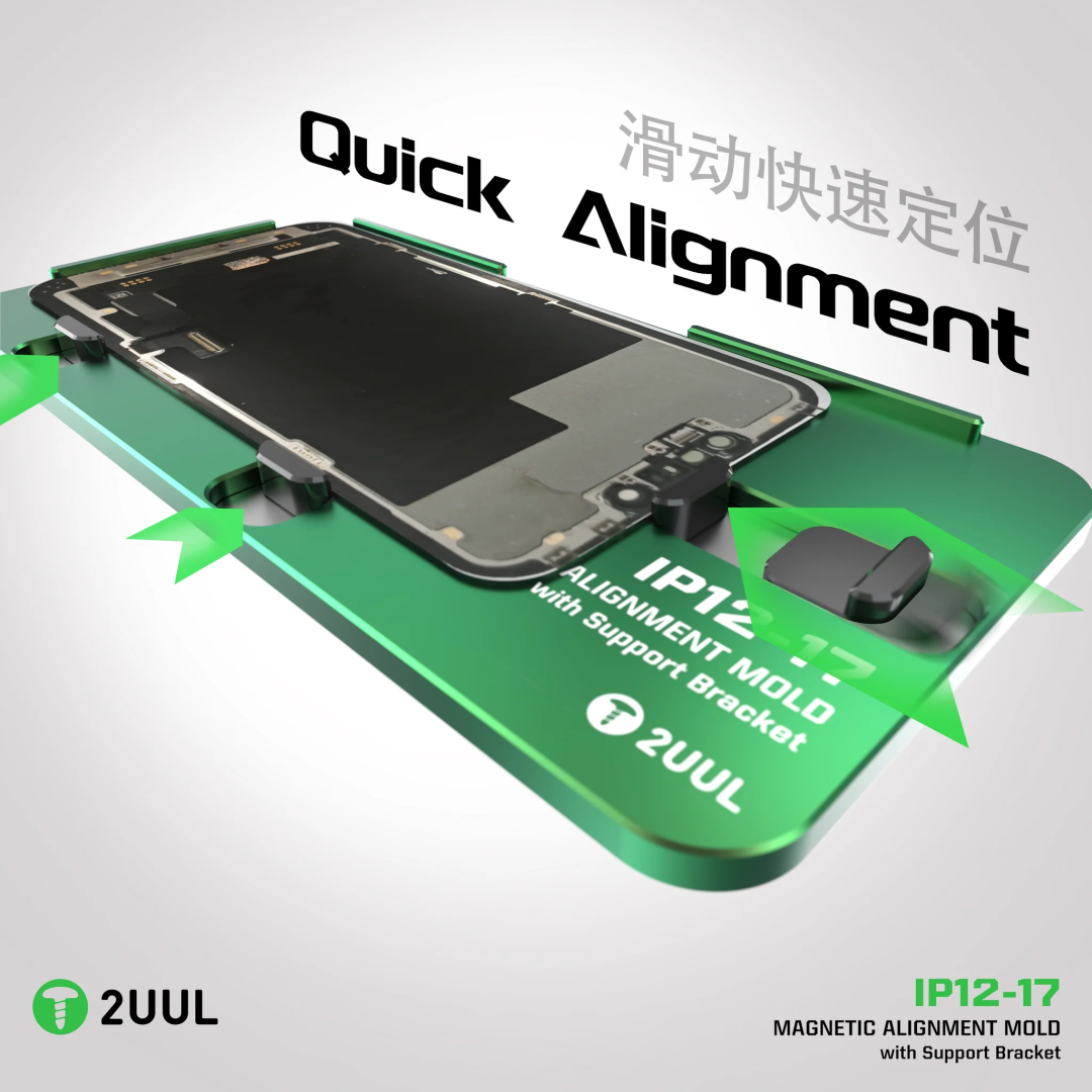 2UUL SH01 Magnetic Alignment Mold with Bracket for iPhone 12 to iPhone 17 Series Screen Alignment and OCA Lamination