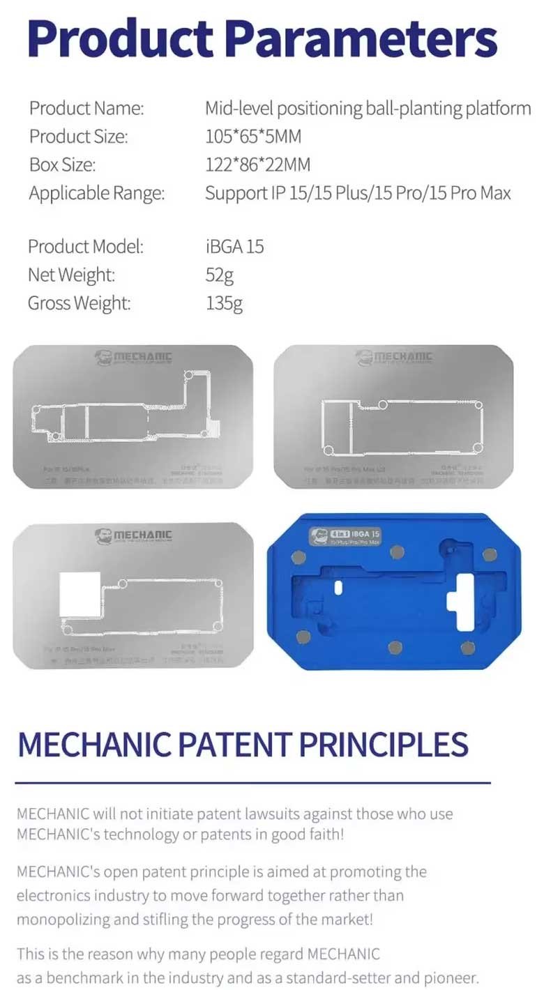 Mechanic IBGA15 Middle Layer Tin Plating Platform