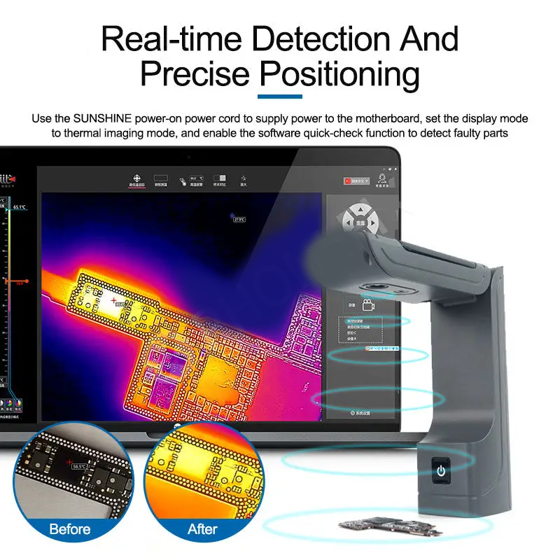 Sunshine Short Cam II PCB Thermal Camera Imager with Base