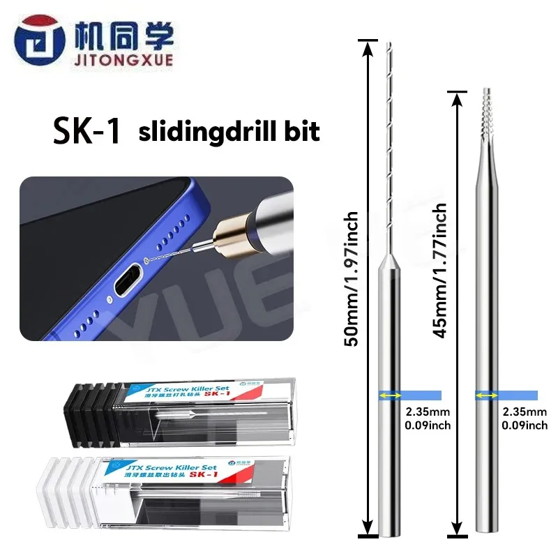JTX SK-1 Screw Killer iPhone Stripped Screws Removal Twist Drill Bit 2 Pcs