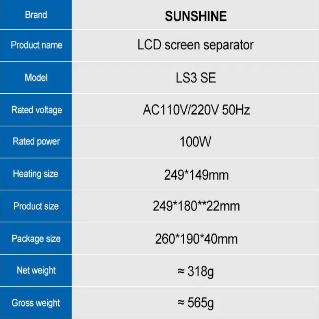 SUNSHINE LS3 SE 11 INCH LCD SCREEN SEPARATOR
