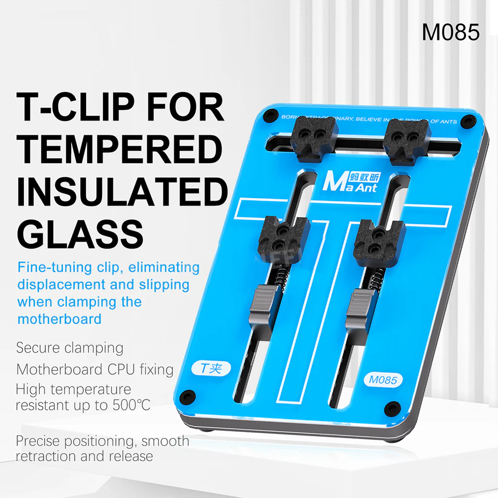 MaAnt M085 Tempered Heat-Insulating Glass T-Clip for Mobile Phone Motherboard Repair