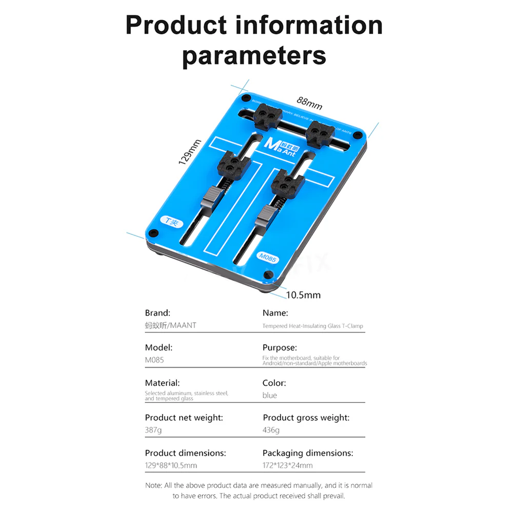 MaAnt M085 Tempered Heat-Insulating Glass T-Clip for Mobile Phone Motherboard Repair