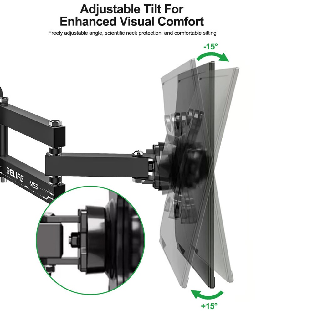RELIFE MS3 360° Rotating Monitor Wall Mount stand For 14-27 inches Screen