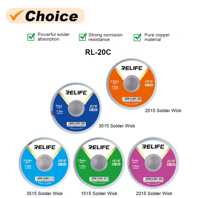 Relife RL-20C 3015 3.0MM & 1.5M Pure Copper Material Solder Wick