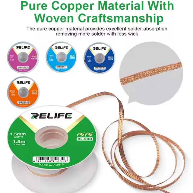Relife RL-20C 3015 3.0MM & 1.5M Pure Copper Material Solder Wick