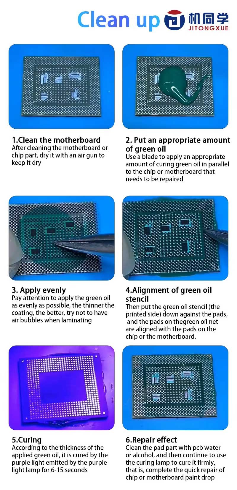 JTX Green Oil Uv Stencil Gs-01 Hisilicon Series 10 Models