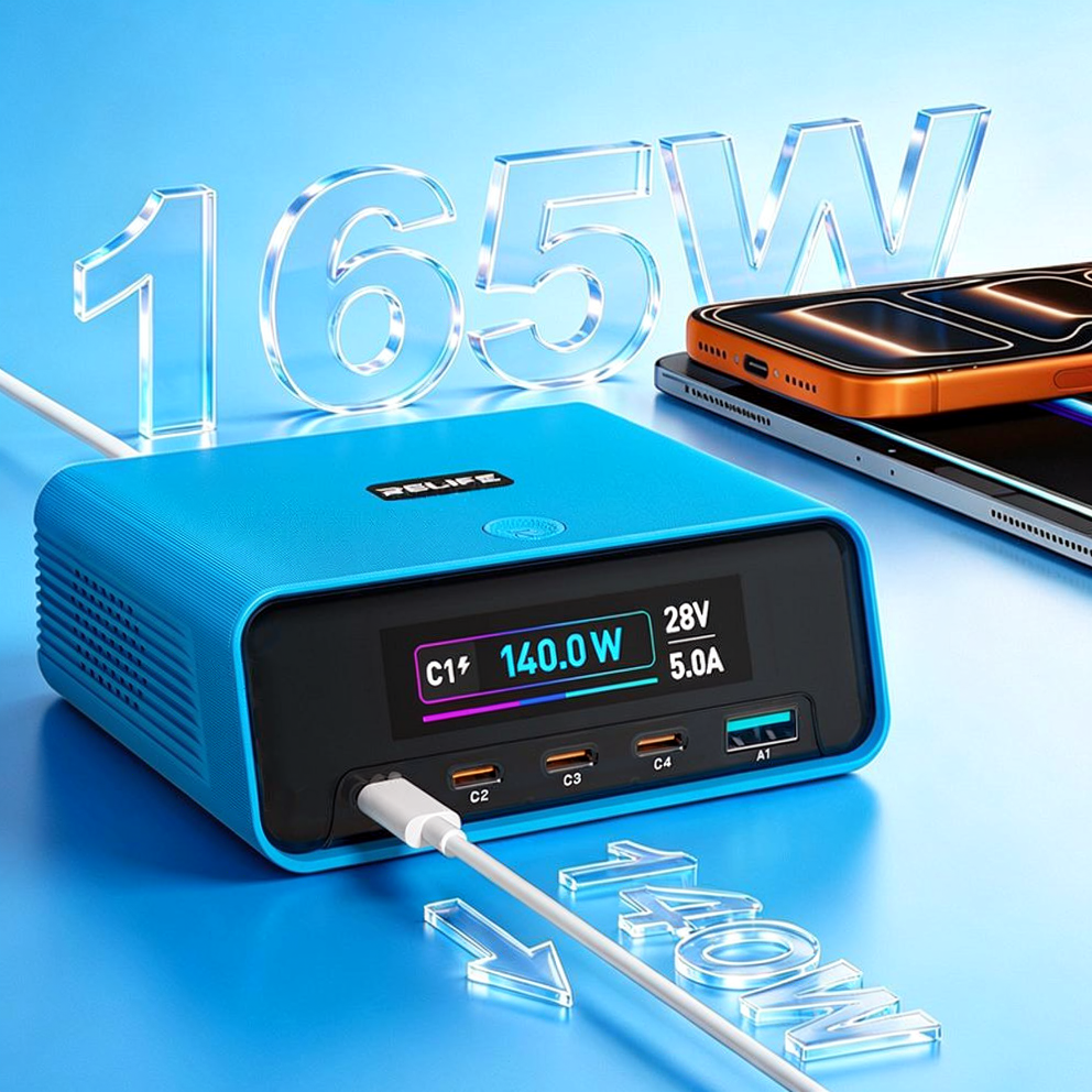 RELIFE Q8 Blue 165W Gan Intelligent Multi-port Charger