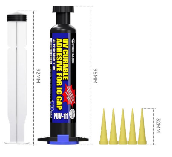 Mechanic PUV-11 UV Curable Adhesive For IC Gap 10 cc Chip Seam Quick Dry waterproof and Dust Proof Adhesive 