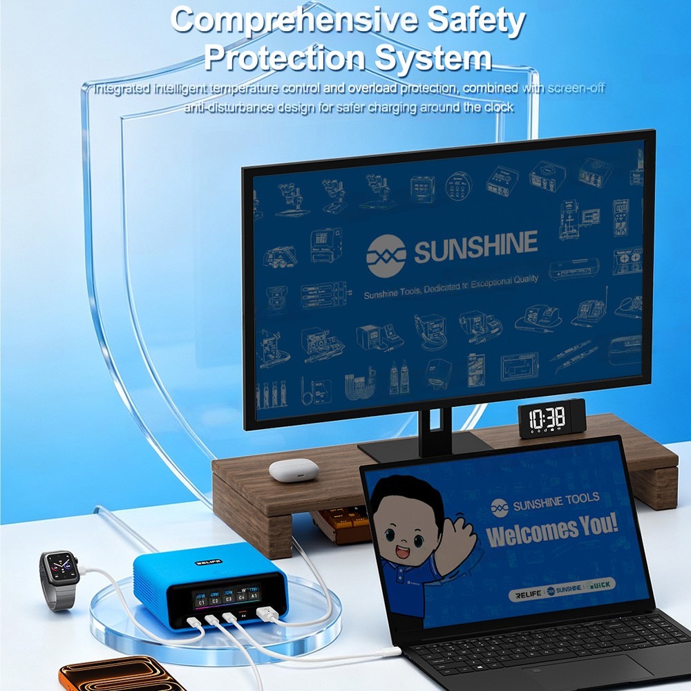 RELIFE Q8 Blue 165W Gan Intelligent Multi-port Charger
