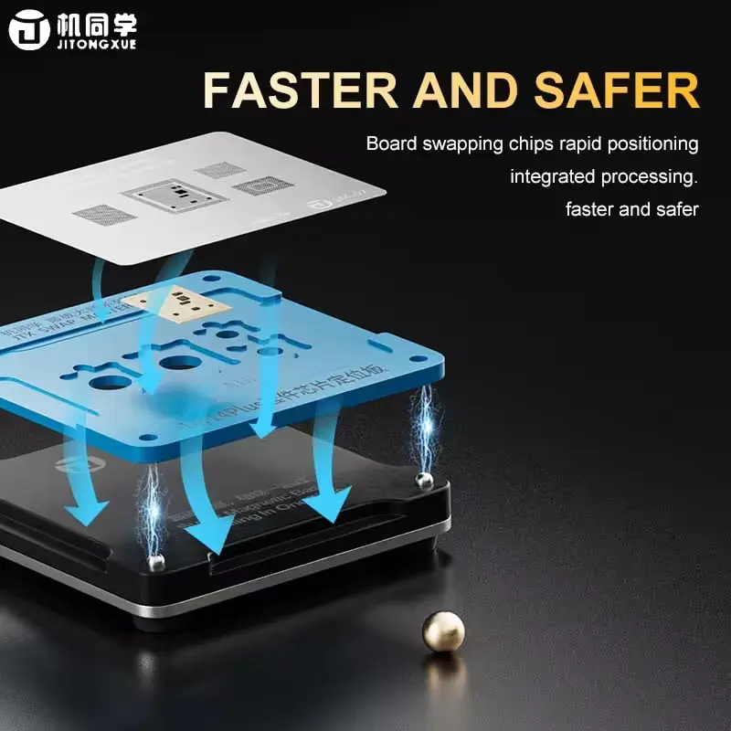 JTX SM-01 Swap Board Chips BGA Reballing Stencil Platform Set for iPhone 8 to 16 Pro Max