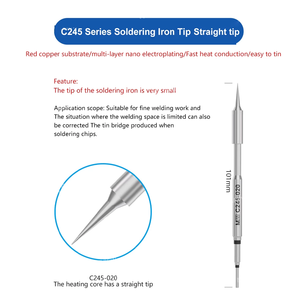 maAnt C245-020 straight soldering iron tip