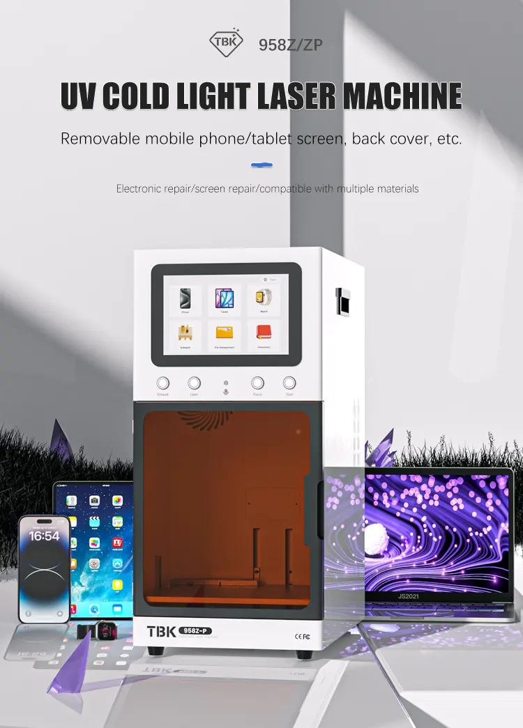 TBK 958Z-P 3W Large Work Area Purple Light LCD Screen Frame Removal Laser Machine