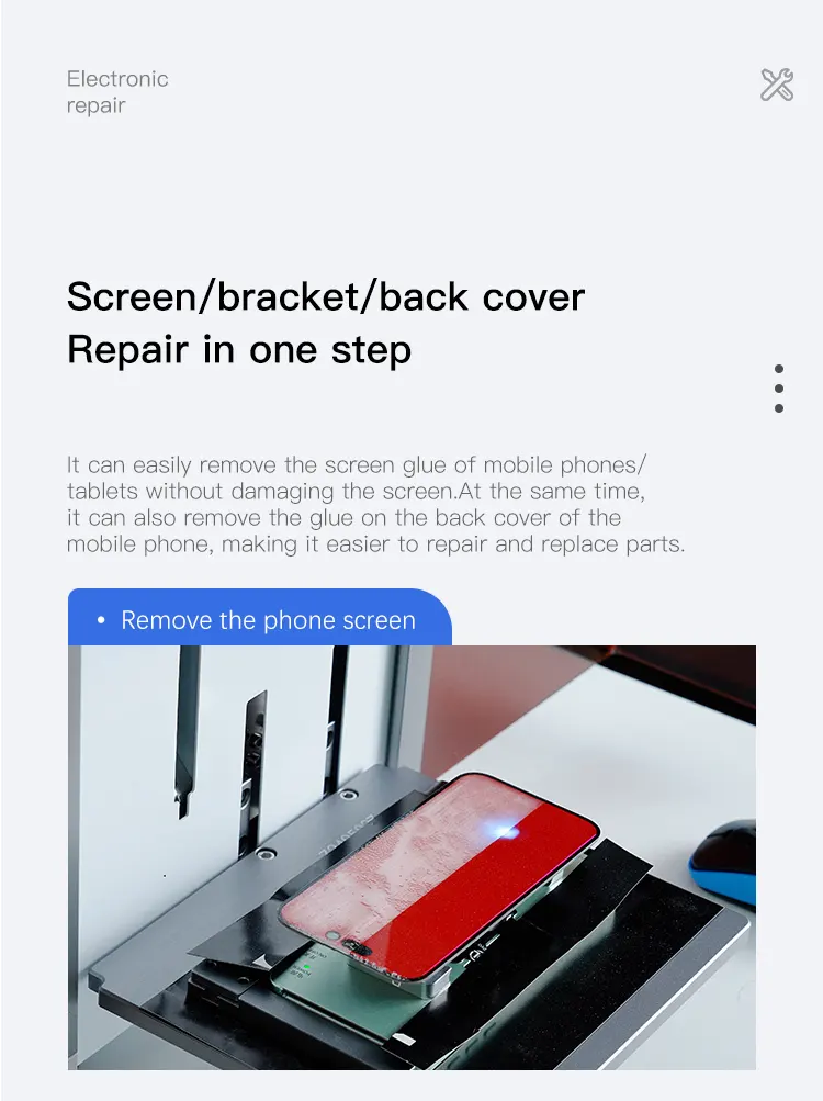 TBK 958Z-P 3W Large Work Area Purple Light LCD Screen Frame Removal Laser Machine