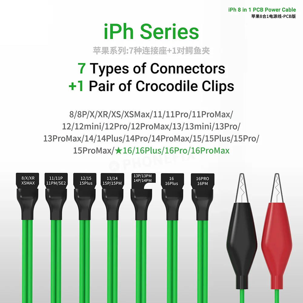 2uul PW05 8-in-1 Power Boot Cable for iPhone 8 to 16Pro Max