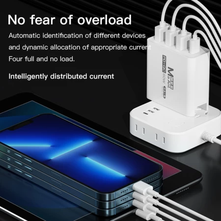 Maant Niu Tau No-1 White 60w 4 Port Quick Charger