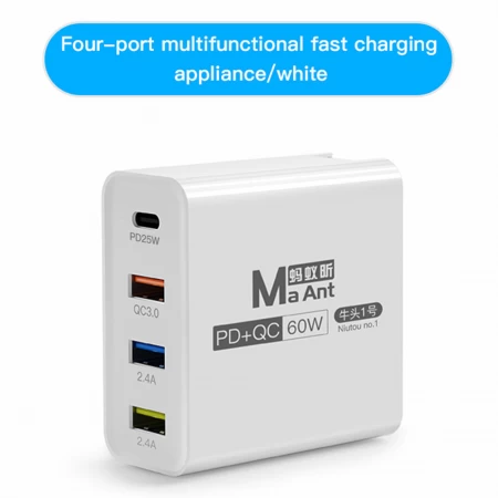 Maant Niu Tau No-1 White 60w 4 Port Quick Charger