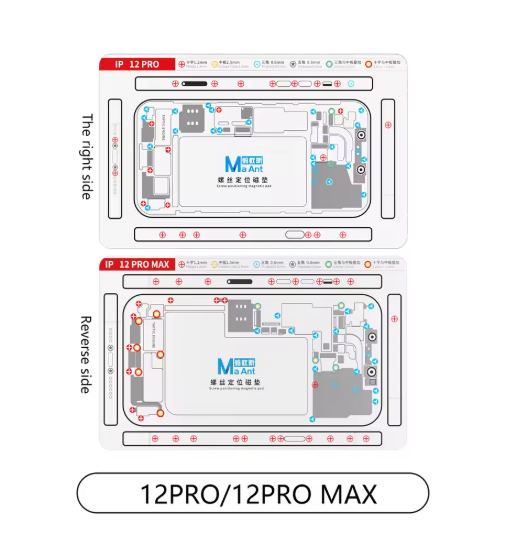 Maant Screw Positioning & Magnetic Pad for Ip X-15pro Max 12 Pcs Set