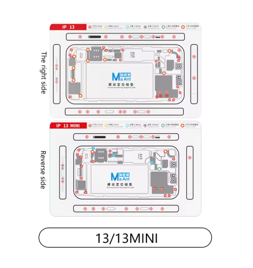 Maant Screw Positioning & Magnetic Pad for Ip X-15pro Max 12 Pcs Set