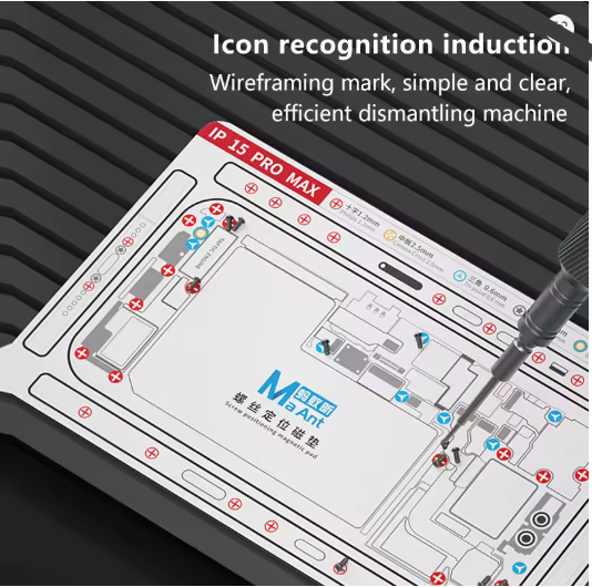 Maant Screw Positioning & Magnetic Pad for Ip X-15pro Max 12 Pcs Set