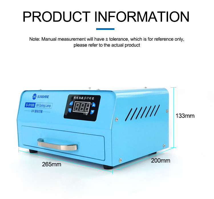 SUNSHINE S918B UV CURING LIGHT BOX 100 ORIGINAL AKINFOTOOLS