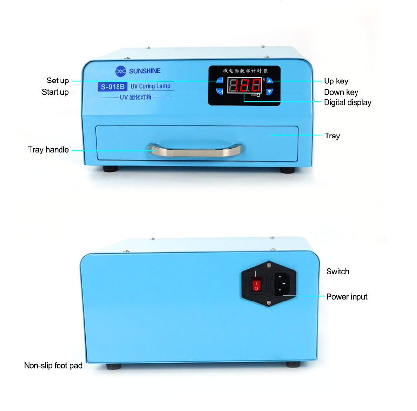 SUNSHINE S918B UV CURING LIGHT BOX 100 ORIGINAL AKINFOTOOLS